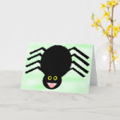 Wenskaart met zwarte spin kaart (Gele Bloem)