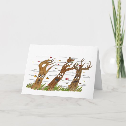 Wenskaart najaarbomen kaart (Voorkant)