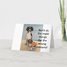 Wenskaart om iemands gedrag te corrigeren