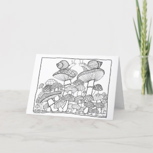 Wenskaart - Paddenstoelen Doodle Feestdagen Kaart