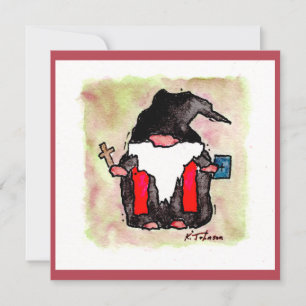 wenskaart "Pastor Gnome" Kaart