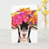 Wenskaart Posey de Geit Kaart (Gele Bloem)