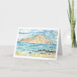 wenskaart "Rabbit Island" Kaart