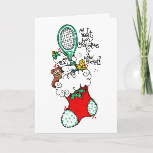Wenskaart - Racket voor Kerst Feestdagen Kaart