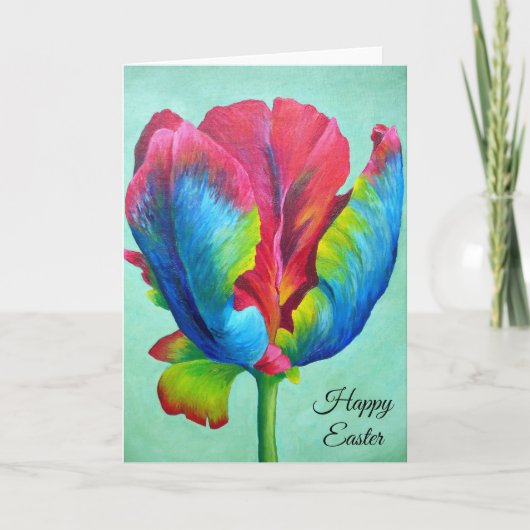 Wenskaart - Rainbow Tulip Feestdagen Kaart (Voorkant)