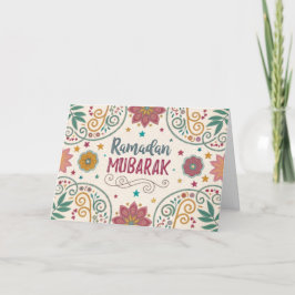 Wenskaart Ramadan Patterns Kalligrafie Feestdagen Kaart