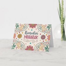 Wenskaart Ramadan Patterns Kalligrafie Feestdagen Kaart
