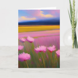 Wenskaart  roze bloemen kaart