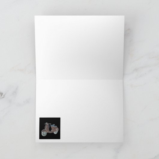 Wenskaart scooter kaart (Binnen)