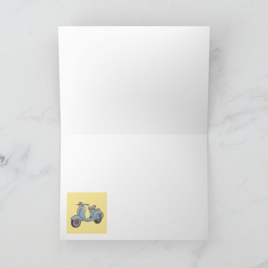 Wenskaart scooter kaart (Binnen)