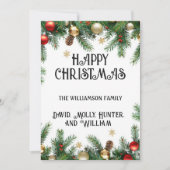 Wenskaart Script Vrolijk Kerstfeest Feestdagenkaart (Voorkant)