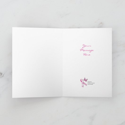Wenskaart Sjabloon Borstkanker bewustzijn (Binnen)