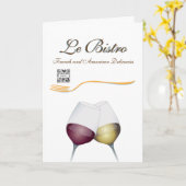 Wenskaart Sjabloon Fine Dining Frans (Gele Bloem)