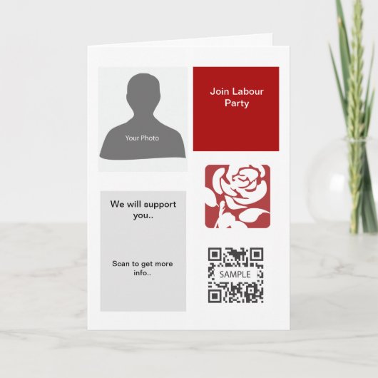 Wenskaart Sjabloon Partij van de Arbeid (Voorkant)