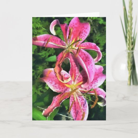 Wenskaart Stargazer Lelies Kaart (Voorkant)