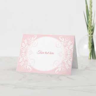 Wenskaart, trouwuitnodiging, roze, bloem-