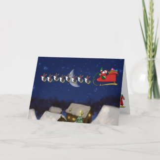 Wenskaart van acht het Uiterst kleine Pinguïnen Feestdagen Kaart