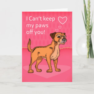 Wenskaart van Border Terrier Valentijns Feestdagen Kaart