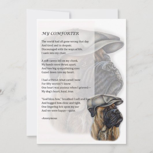 wenskaart van Boxer Dog in Pet Comforter Kaart (Voorkant)