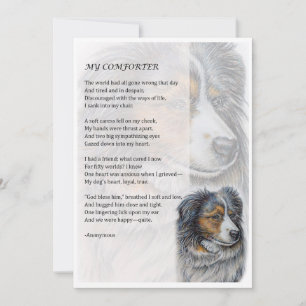 wenskaart van Collie Dog Comforter Poetry Kaart