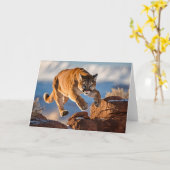 Wenskaart van de berglion kaart (Gele Bloem)