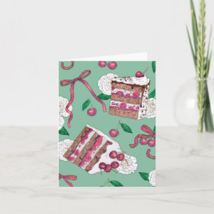 Wenskaart van de cake van het Zwarte Woud Kaart