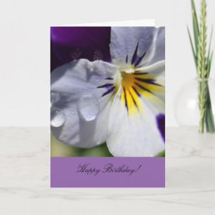 Wenskaart van de geboorte met de Pansy Flower Kaart