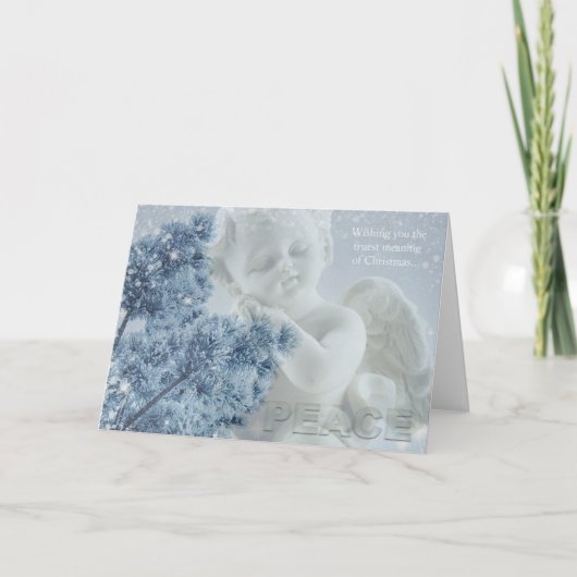 Wenskaart van de Kerstengel van de Vrede Feestdagen Kaart (Voorkant)