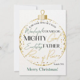 Wenskaart van de Kerstgeschriften Jesaja 9:6 Feestdagenkaart