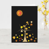 Wenskaart van de liefdesboom kaart (Gele Bloem)