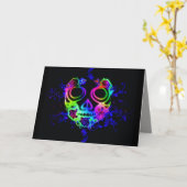 Wenskaart van de neonschedel kaart (Gele Bloem)