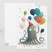 Wenskaart van de Octopus Party Bedankkaart (Voorkant / Achterkant)