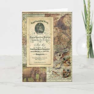 Wenskaart van de Royal Geographic Society Collage Kaart