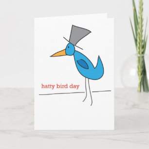 Wenskaart van de verjaardag - Hatty Bird Day! Kaart