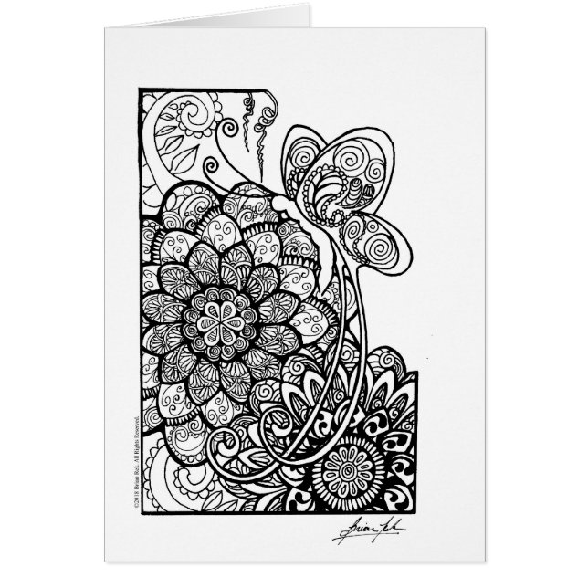 Wenskaart van de vlinder - Leeg binnenzijde (Voorkant)