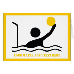 Wenskaart van de waterpolospeler zwarte silhouet