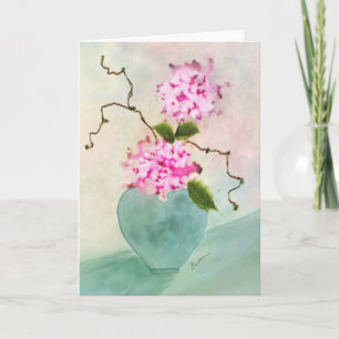 Wenskaart van de Waterverf van Ikebana het Bloemen Kaart