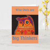 Wenskaart van de Wijze Uil Kaart (Gele Bloem)