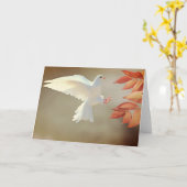 Wenskaart van de witte duif kaart (Gele Bloem)