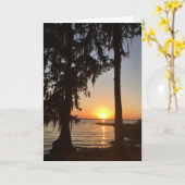 wenskaart van de zonsondergang en het Spaanse mos  Kaart (Gele Bloem)