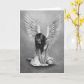 Wenskaart van gebroken engel kaart (Gele Bloem)
