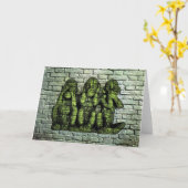 Wenskaart van Graffiti van drie het Wijze Apen Kaart (Gele Bloem)