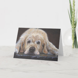 Wenskaart van het Golden retriever van het huis Kaart