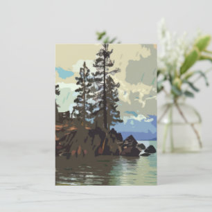 Wenskaart van het meer Tahoe Sand Harbor Kaart