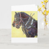 Wenskaart van het Percheron Draft horse team Kaart (Gele Bloem)