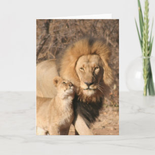 Wenskaart van lion en lion Cub Kaart