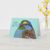 Wenskaart van Mardi Gras Sparrow Kaart (Gele Bloem)