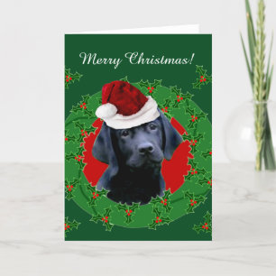 Wenskaart van Merry Christmas Labrador Feestdagen Kaart