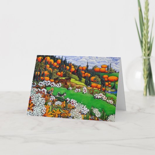 Wenskaart van opgetogenheid kaart (Voorkant)