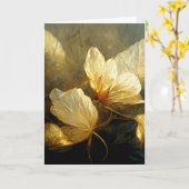 Wenskaart van Painterly Golden Leaves Kaart (Gele Bloem)